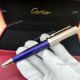 New Cartier Santos-Dumont Blue and Silver Ballpoint pen AAA Replica (4)_th.jpg